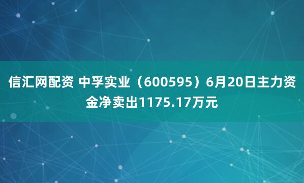 信汇网配资 中孚实业（600595）6月20日主力资金净卖出1175.17万元
